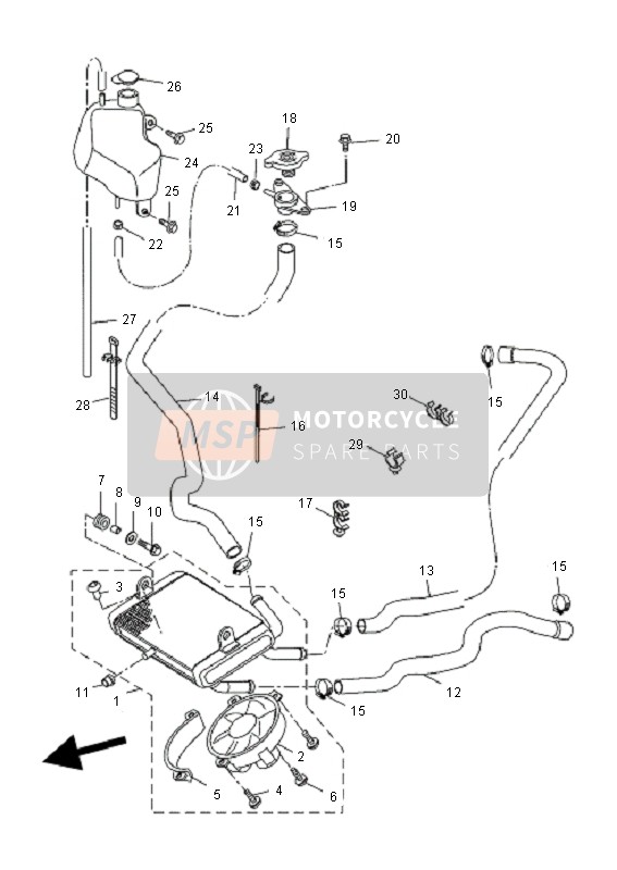 Yamaha VP125 X-CITY 2010 Radiateur & Tuyau pour un 2010 Yamaha VP125 X-CITY